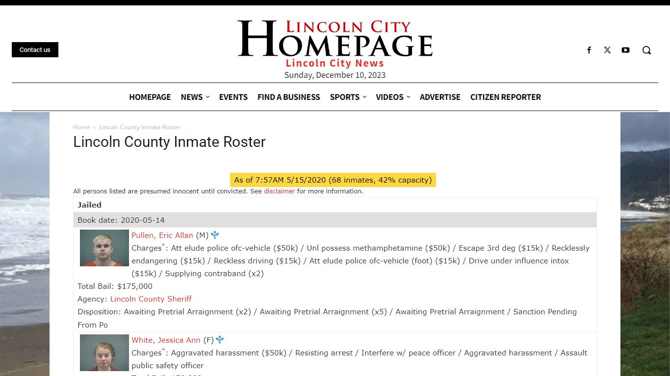 Enhanced Lincoln County Inmate Roster - Lincoln City Homepage