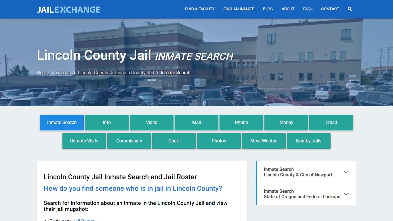 Inmate Search: Roster & Mugshots - Lincoln County Jail, OR - Jail Exchange