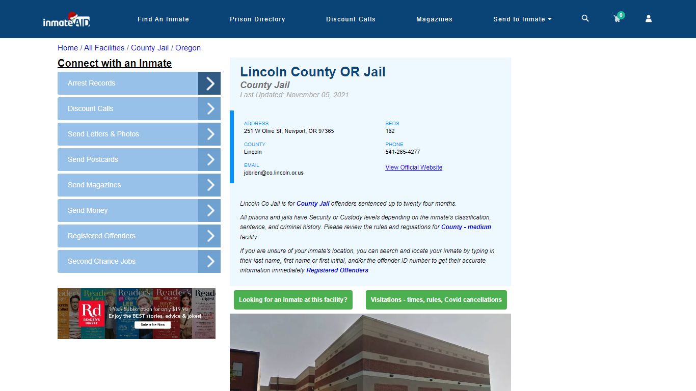 Lincoln County OR Jail - Inmate Locator - Newport, OR