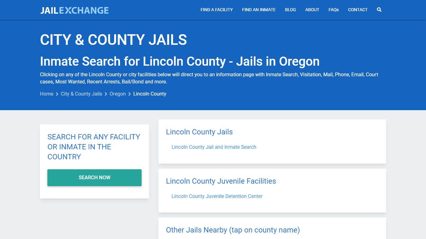 Inmate Search for Lincoln County | Jails in Oregon - Jail Exchange